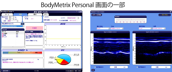 BodyMetrix Personalの画面の一部